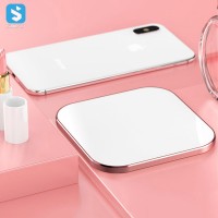 Fast charge Aluminum alloy tempered glass 10w square wireless charger