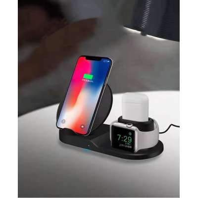 High 10W wireless charger DETACHABLE 3 IN 1 Wireless Charger Qi stand&iwatch fast charger for smart phone